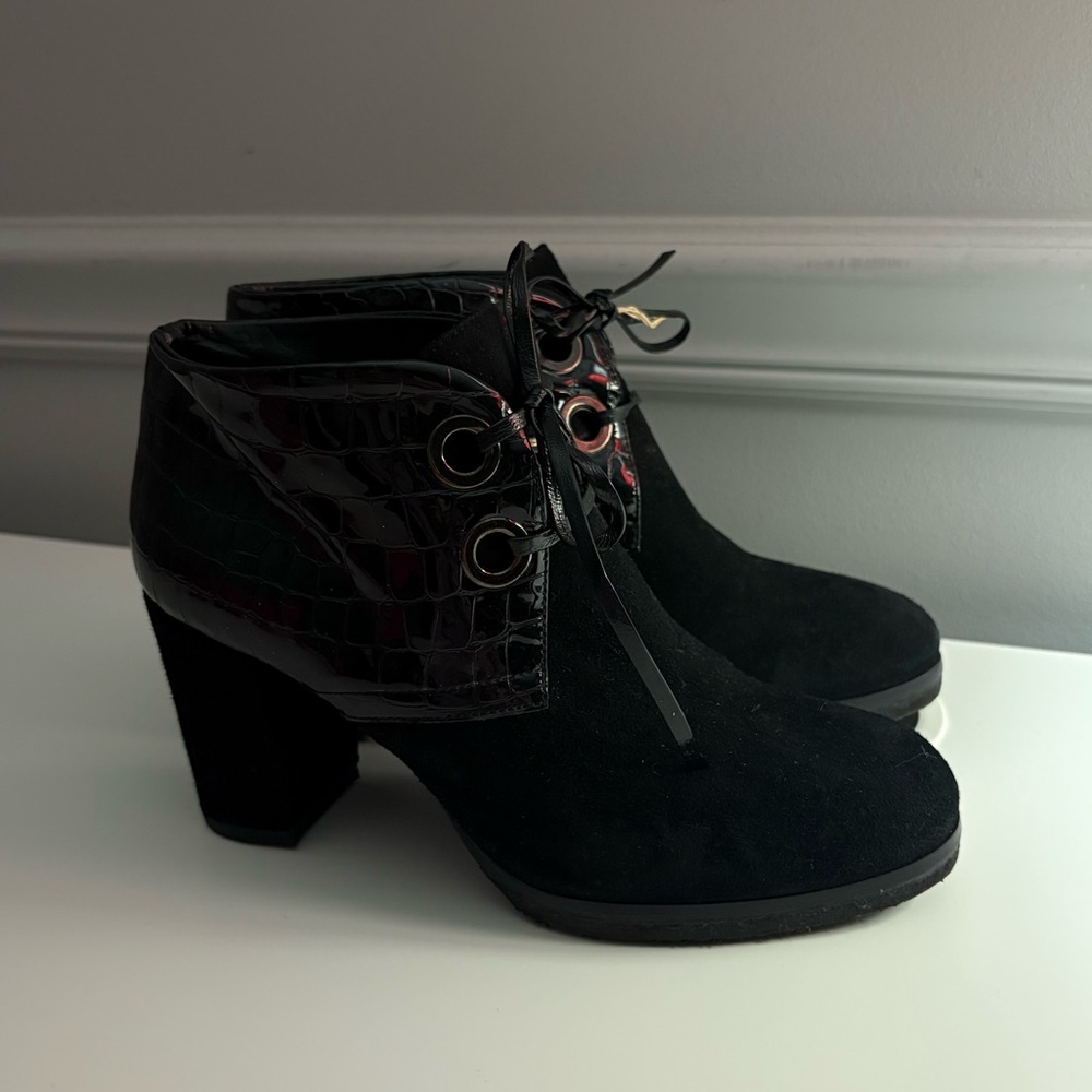 Giada Italian Genuine Leather Ankle Heeled Boots